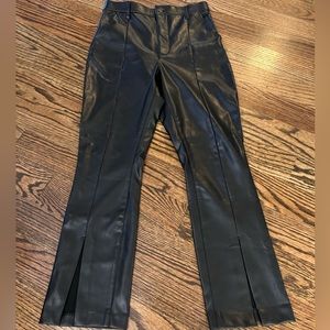 Abercrombie & Fitch Vegan Leather Split-Hem Pant Black 29